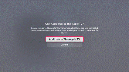 Add User to This Apple TV
