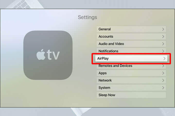 click airplay under settings 