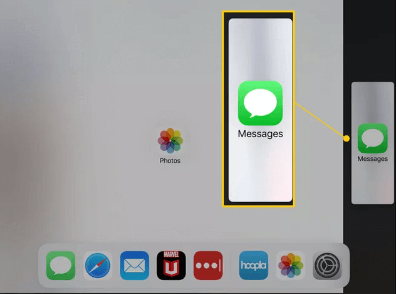 drag the second app to use Dock on iPad 