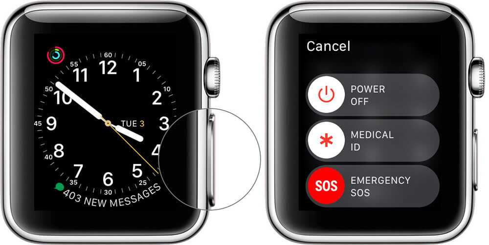 select emergency sos to use Emergency SOS on Apple Watch