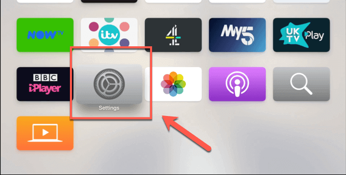 go to settings on your apple tv 