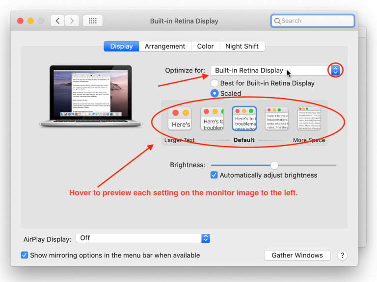 choose to resolution option to change the resolution on mac 