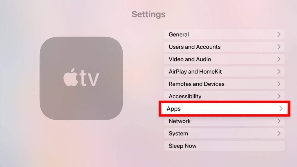 tap apps from settings 