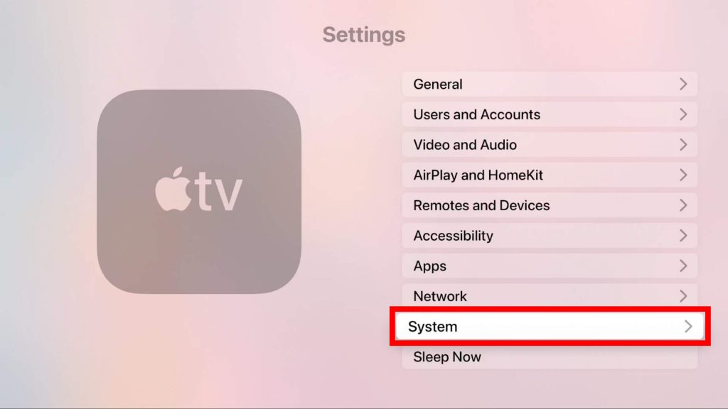 tap system under settings 