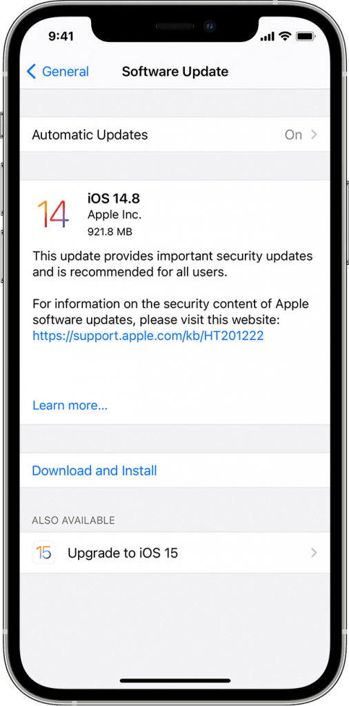 tap install now to update your iphone 