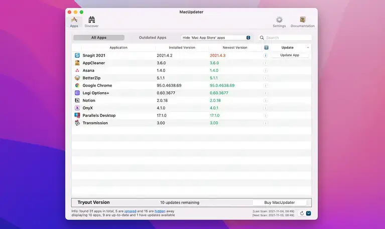 use updater tool to update apps on mac 