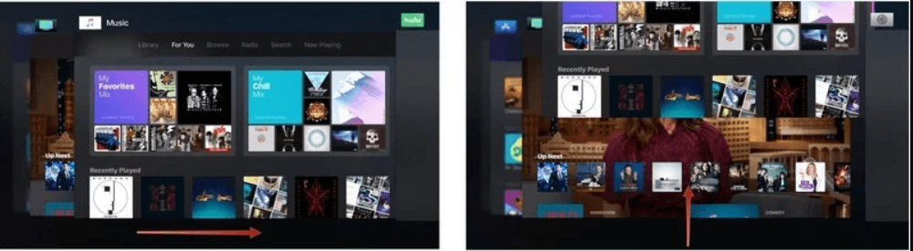 select the app to force-close multitasking on apple tv 