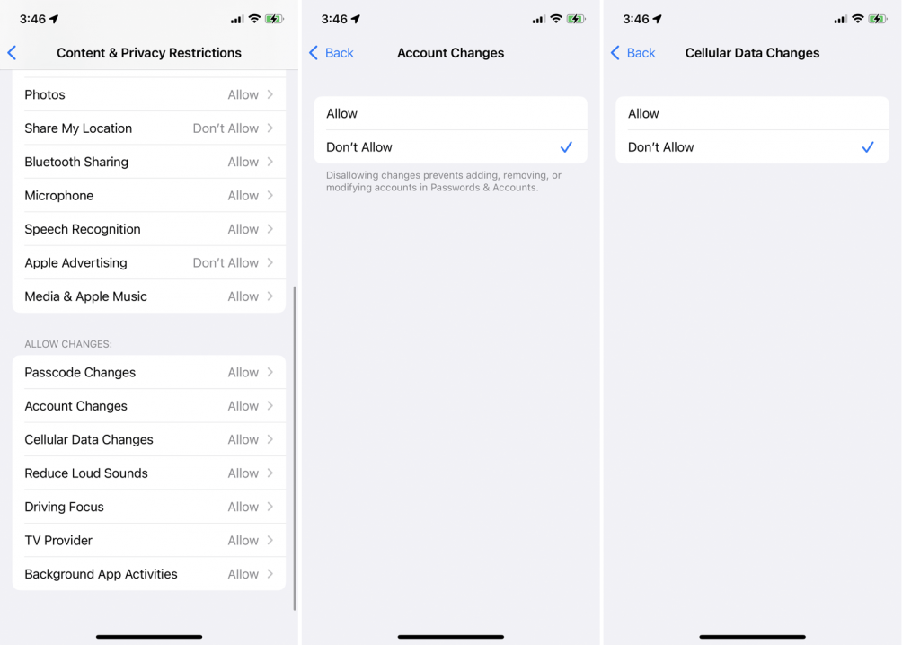 tap allow changes to limit screen time on ipad 
