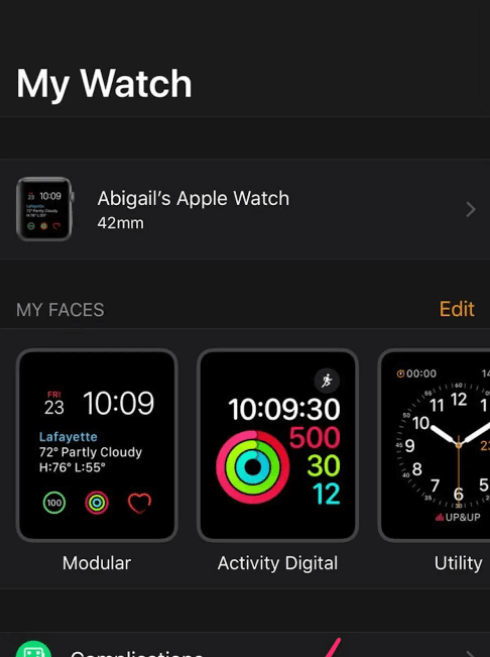 open my watch tab to install streaks on apple watch 