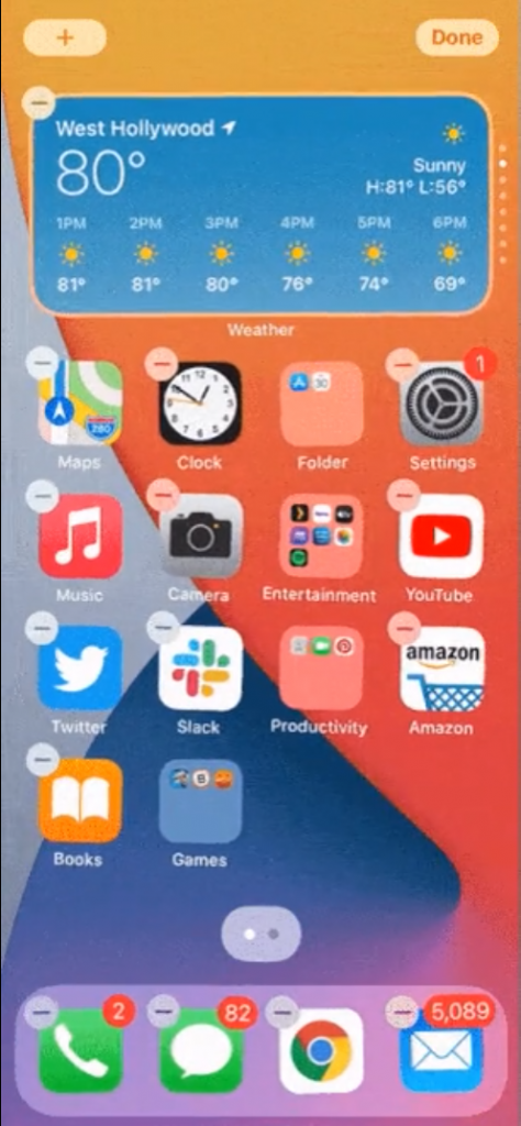 Add Widget to iOS device home screen.