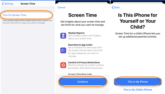 tap turn on screen time to hide messages on iphone 