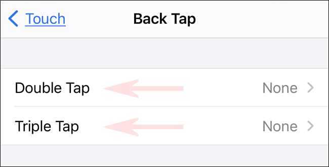 Select your desired backtap option