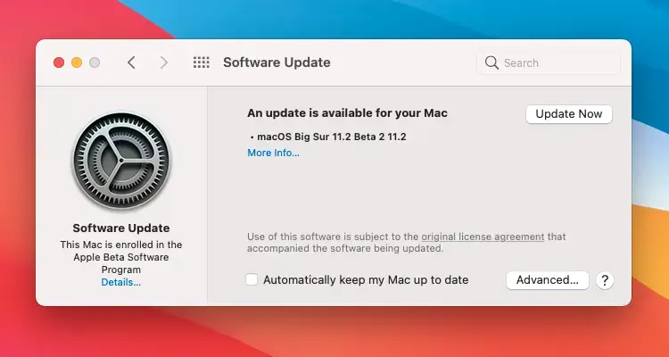 tap update now to update safari on mac