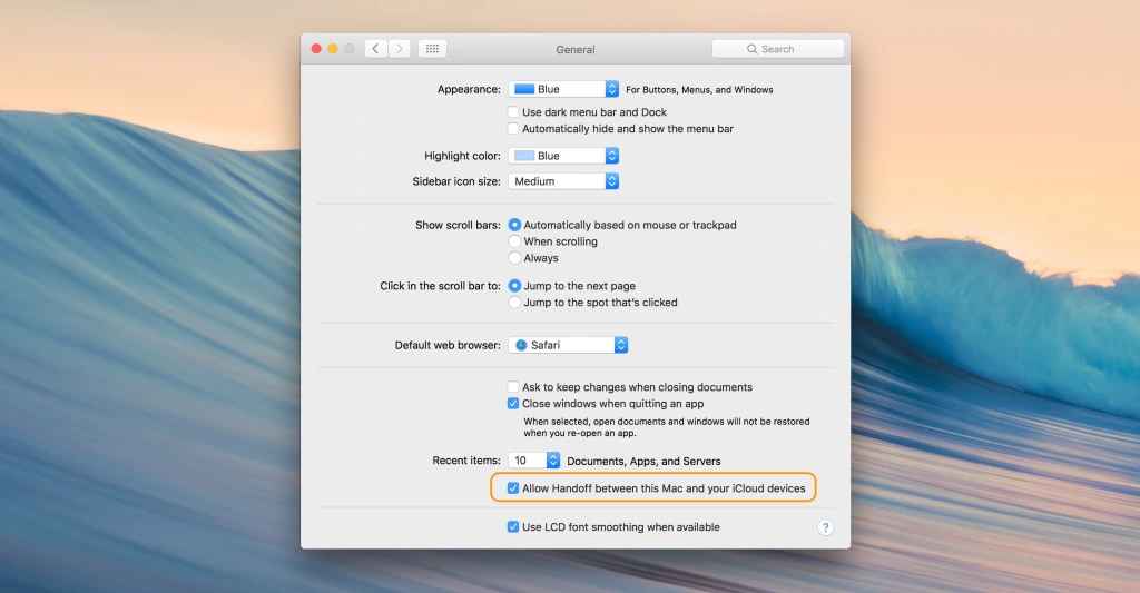 Tick the box - Allow Handoff between this Mac and your iCloud devices.