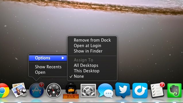 tap remove from dock to remove icon from mac dock 
