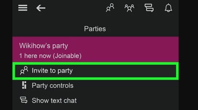 tap invite to party to Connect AirPods to Xbox