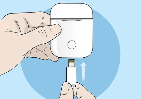 use the lightning port to charge your airpods 