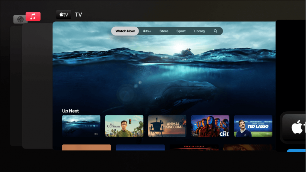 choose the app that you want to close on apple tv