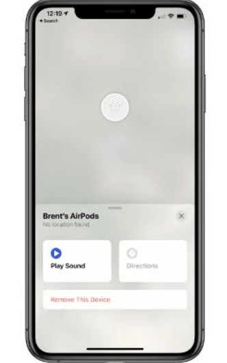 tap play sound to track AirPods 