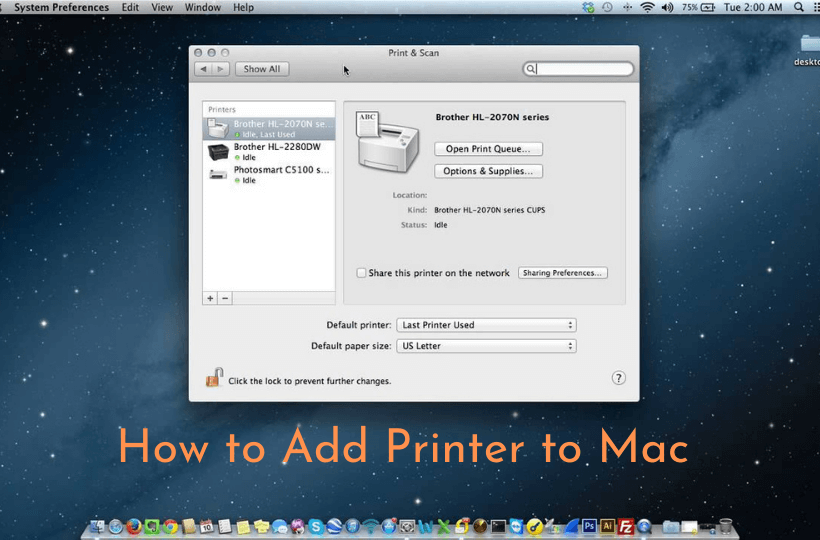 learn to add printer to mac