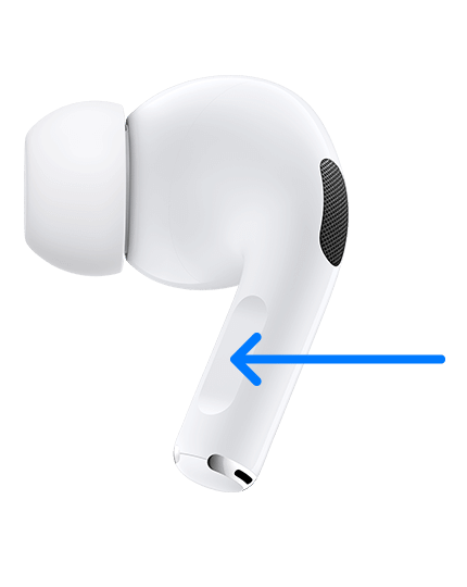 press the stem on your airpods pro to turn on noise canceling on airpods 