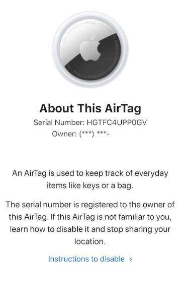 get all the information about the airtag 