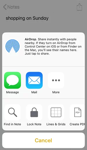 Transfer Notes from iPhone to iPhone using Airdrop