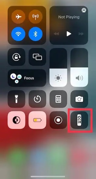 Tap on the Apple TV Remote icon