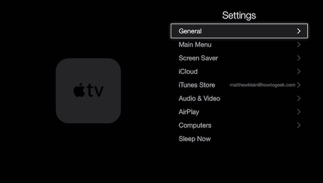 How to Factory Reset Apple TV - Select General