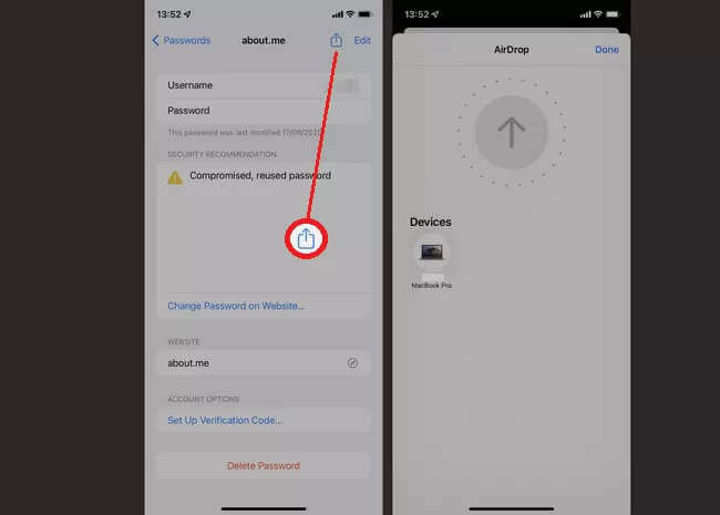 Share Wi-Fi Password from iPhone to Mac Through AirDrop