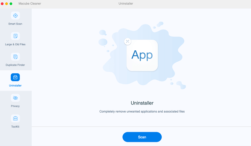 Tap scan to uninstall Chrome on Mac