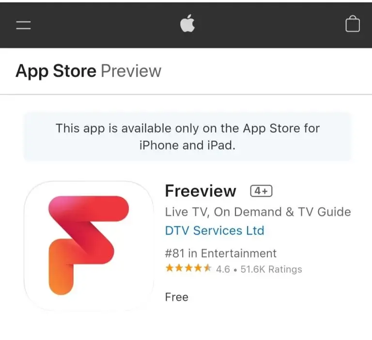  Freeview on Apple App Store