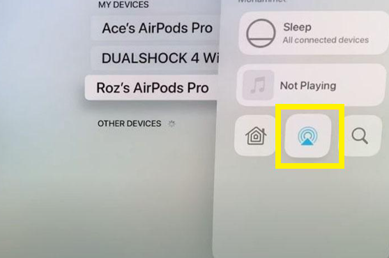 Click the AirPlay icon 